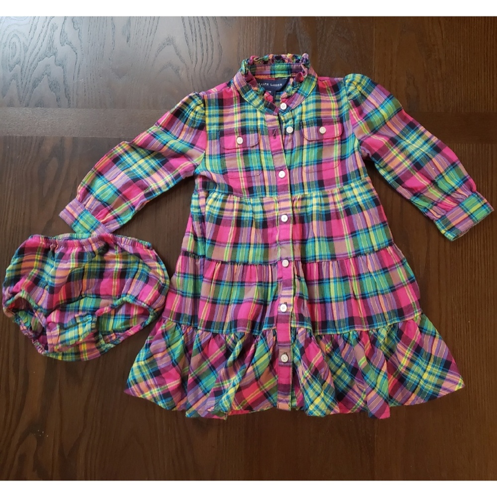 Ralph Lauren Baby Girl Plaid Flannel Dress